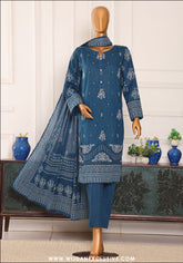 HZ Exclusive Unstitched Mid Summer Embroidered Slub Lawn - 2025 EMC-37